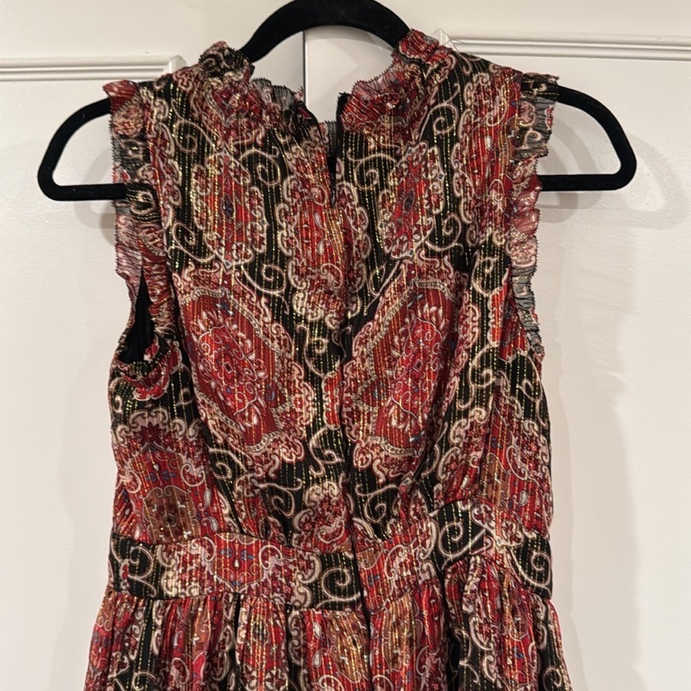 Kate Spade Black Multi Gold Metallic Medallion Print Print Dress Size 4 - Picture 10 of 14
